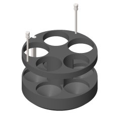 4 Adapters for 20 tubes of 85 ml HS in 1000 ml