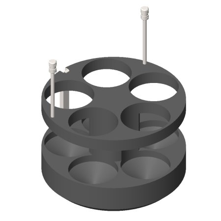 RE 590, 4 adaptéry pro 20 zkumavek 85 ml HS in 1000 ml